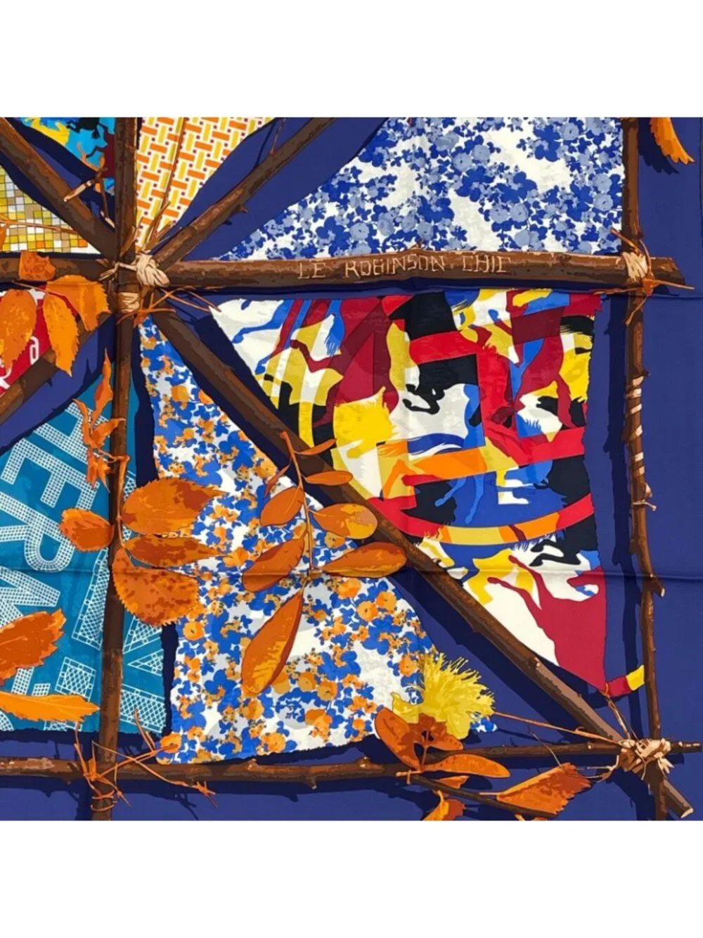 Hermes Carre 90 Chic Robinson le Scarf Silk Blue - Picture 5 of 6